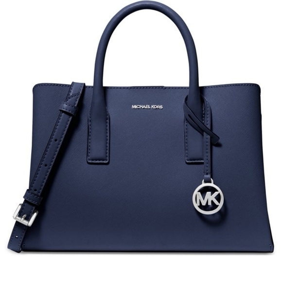 NWT Michael Kors Ruthie Small Leather Satchel Navy - Picture 2 of 6